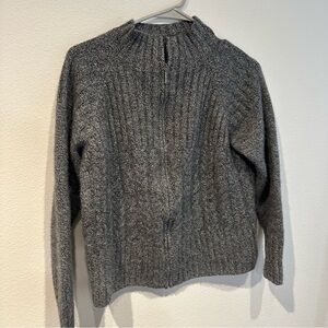 Rongdian Gray Zip Up Mock‎ Neck Sweater Size Large